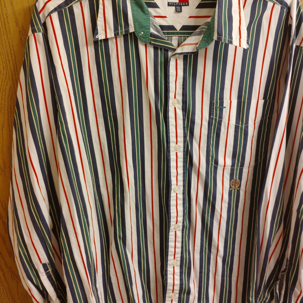 Tommy Hilfiger Men's Multicolor Striped Button Down Shirt - Picture 1 of 4
